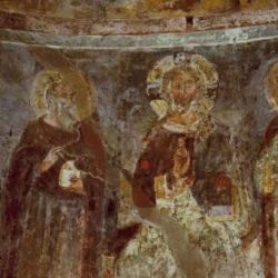 2. Roma, The Church of Santa Passera. Frescoes. Christ between St. Cyrus and St. John